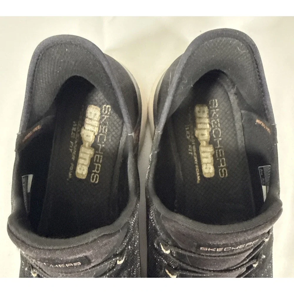 Skechers Slip-ins Ultra Flex 3.0 Womens 9.5 Black Rose Gold Sneakers 150128W